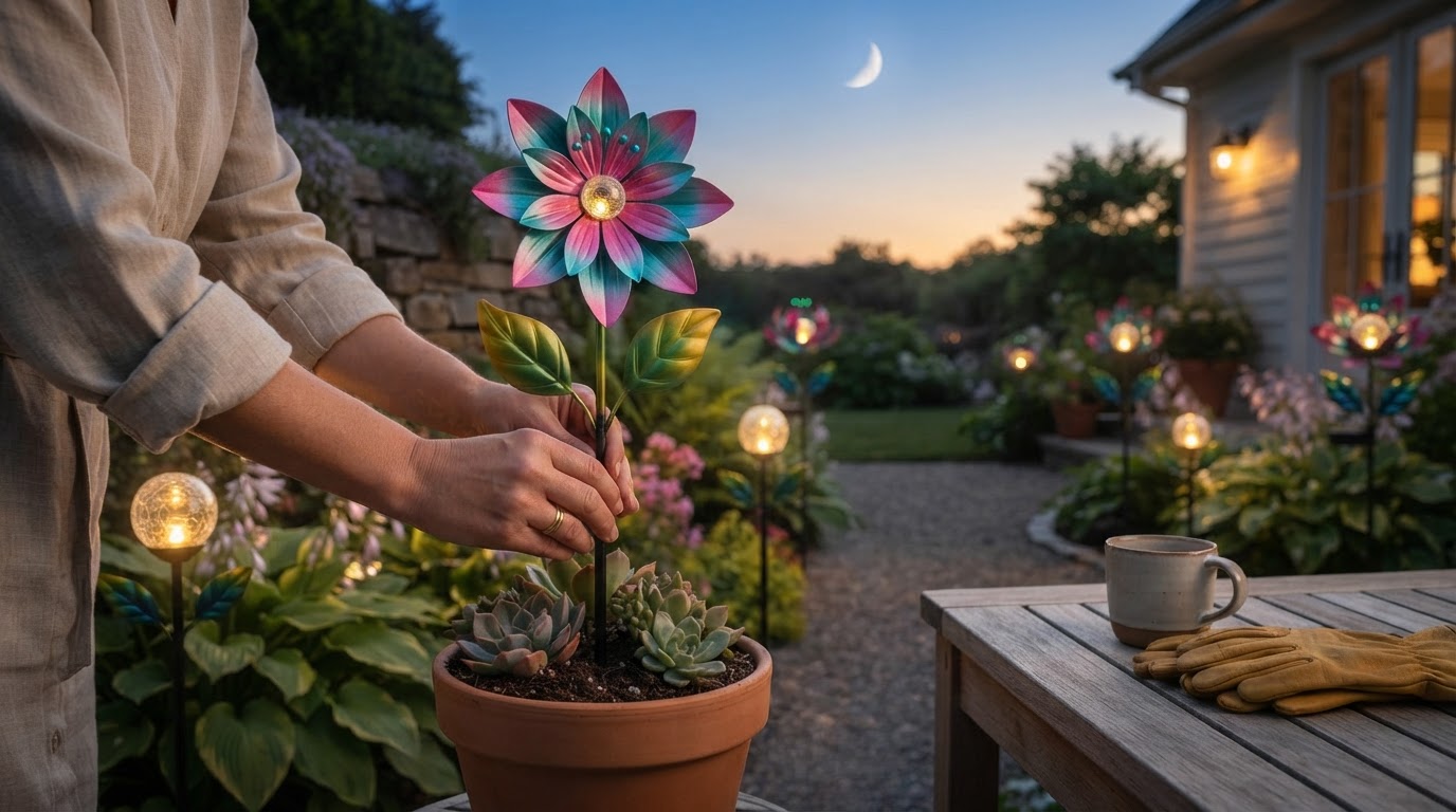 Do Solar Windmill Stakes provide enough light for a garden?