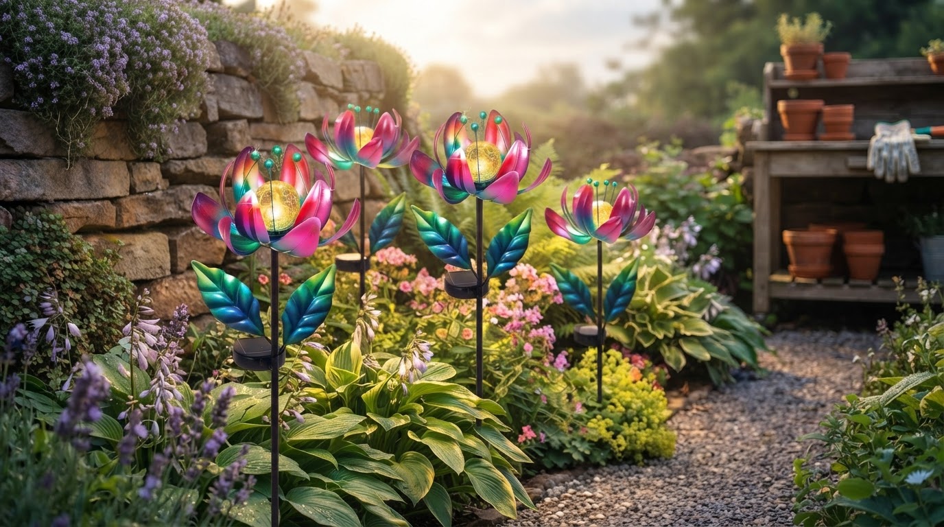 Why choose Solar Windmill Stakes for eco-friendly gardens?