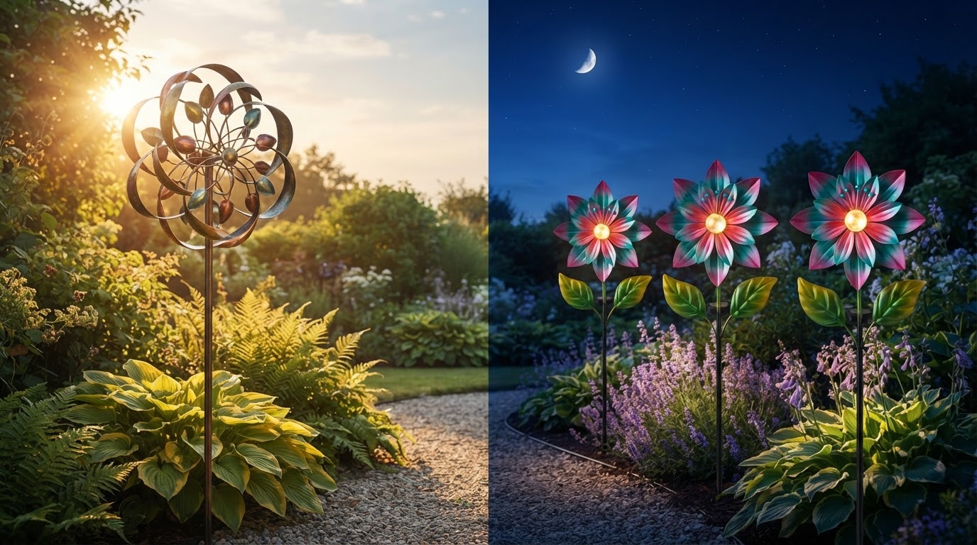 Integrating Solar Windmill Stakes into Kinetic Garden Art