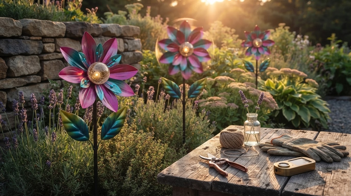 Selecting Solar Windmill Stakes for Functional Garden Art