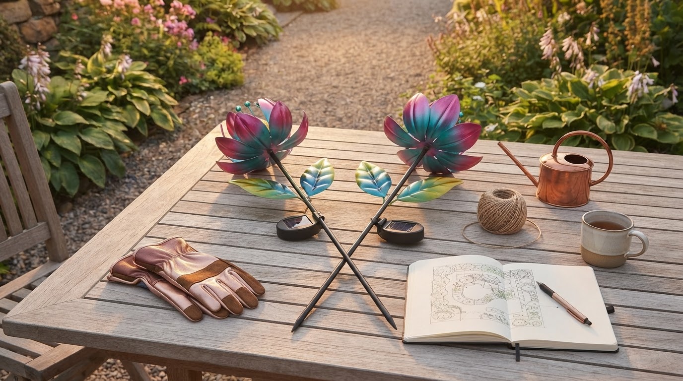 Simplifying Garden Setup with Solar Windmill Stakes