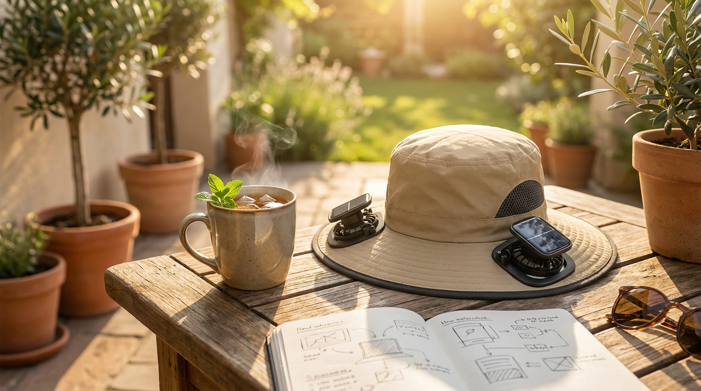 How does a fan hat for sun protection actually work?