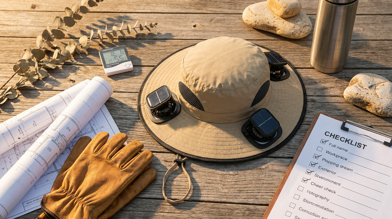 Equipping Construction Crews with Solar Cooling Hat Technology