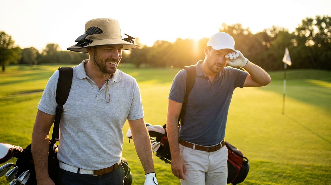 Solar Cooling Hat Performance On The Back Nine