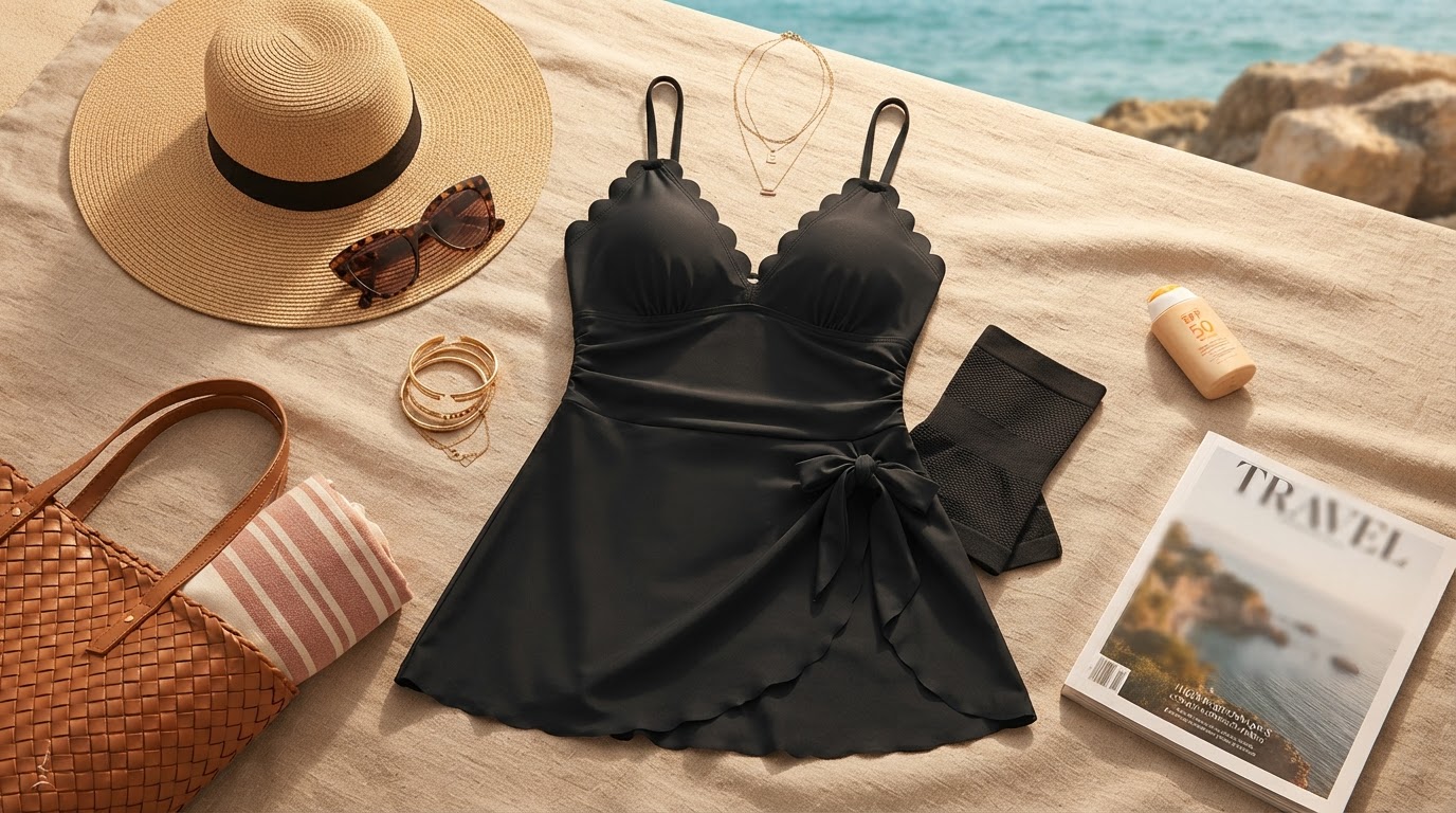 Selecting a Plus Size Tummy Control Swim Dress for Curves