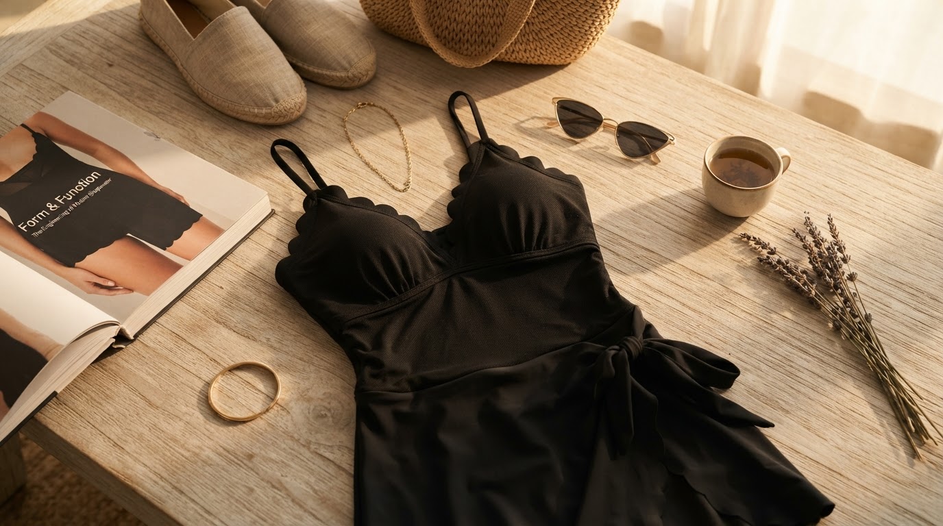 Tummy Control Swim Dress Utility in Shapewear Design