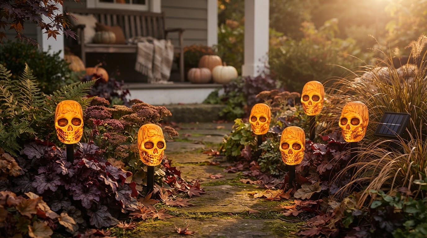 How do Solar Skull Stakes perform as garden lighting?