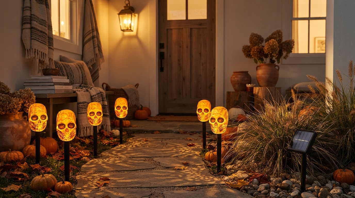 Do Solar Skull Stakes work for outdoor Halloween lighting?