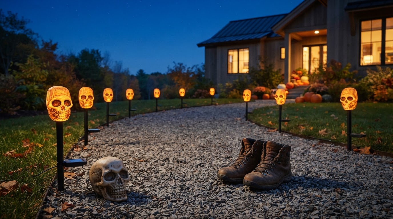 Can Solar Skull Stakes light a full driveway?