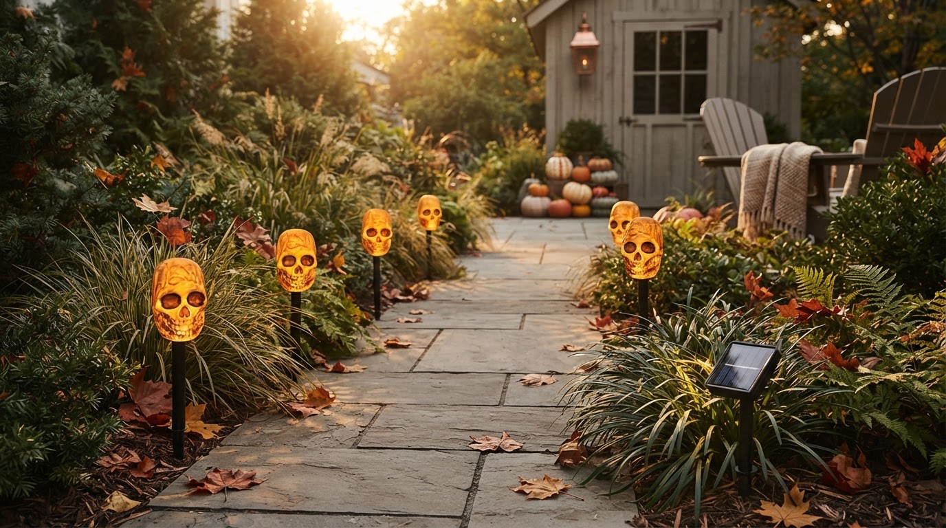 Solar Skull Stakes Evaluation for Seasonal Walkways