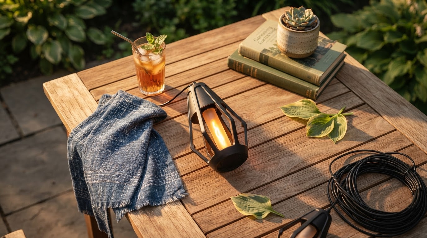 Where can I hang SolarFlame String Lights with flame effects?