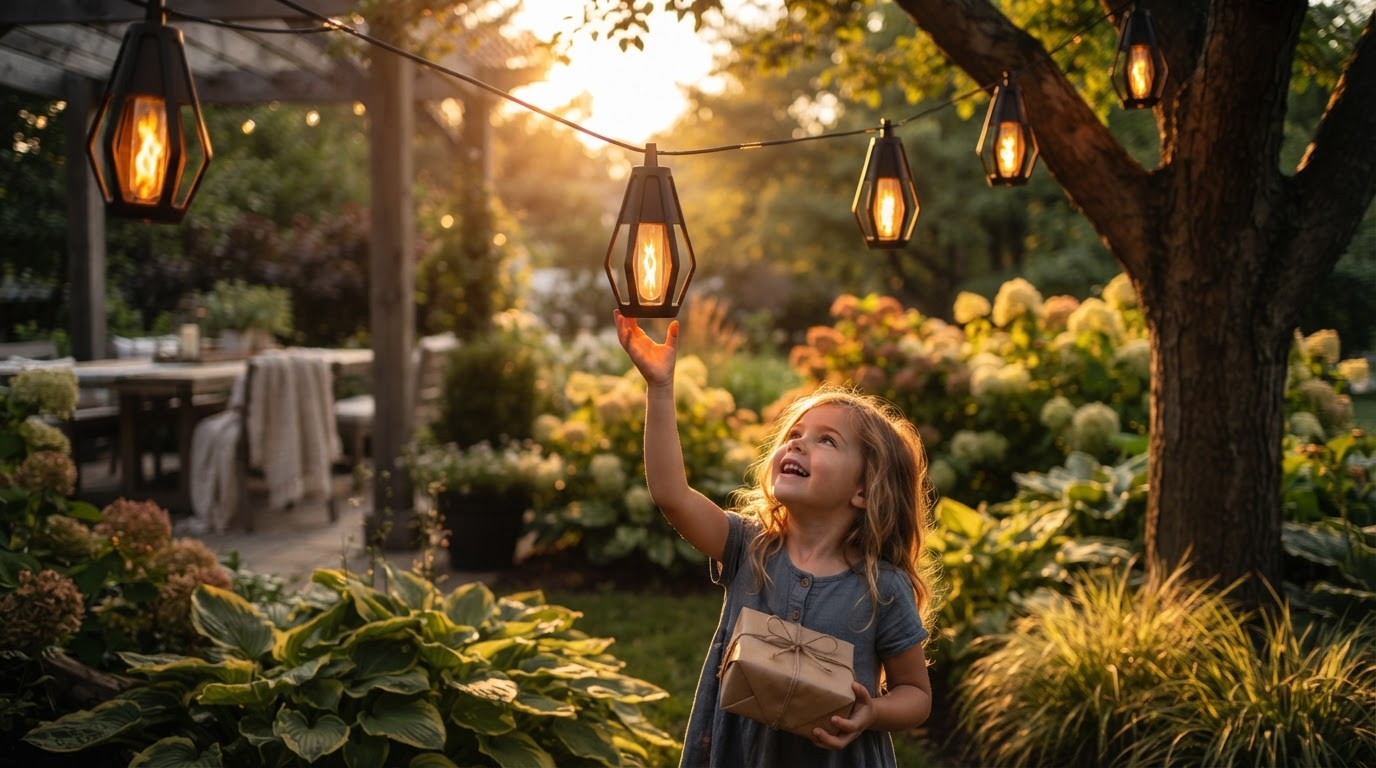 How do I hang SolarFlame String Lights lanterns?