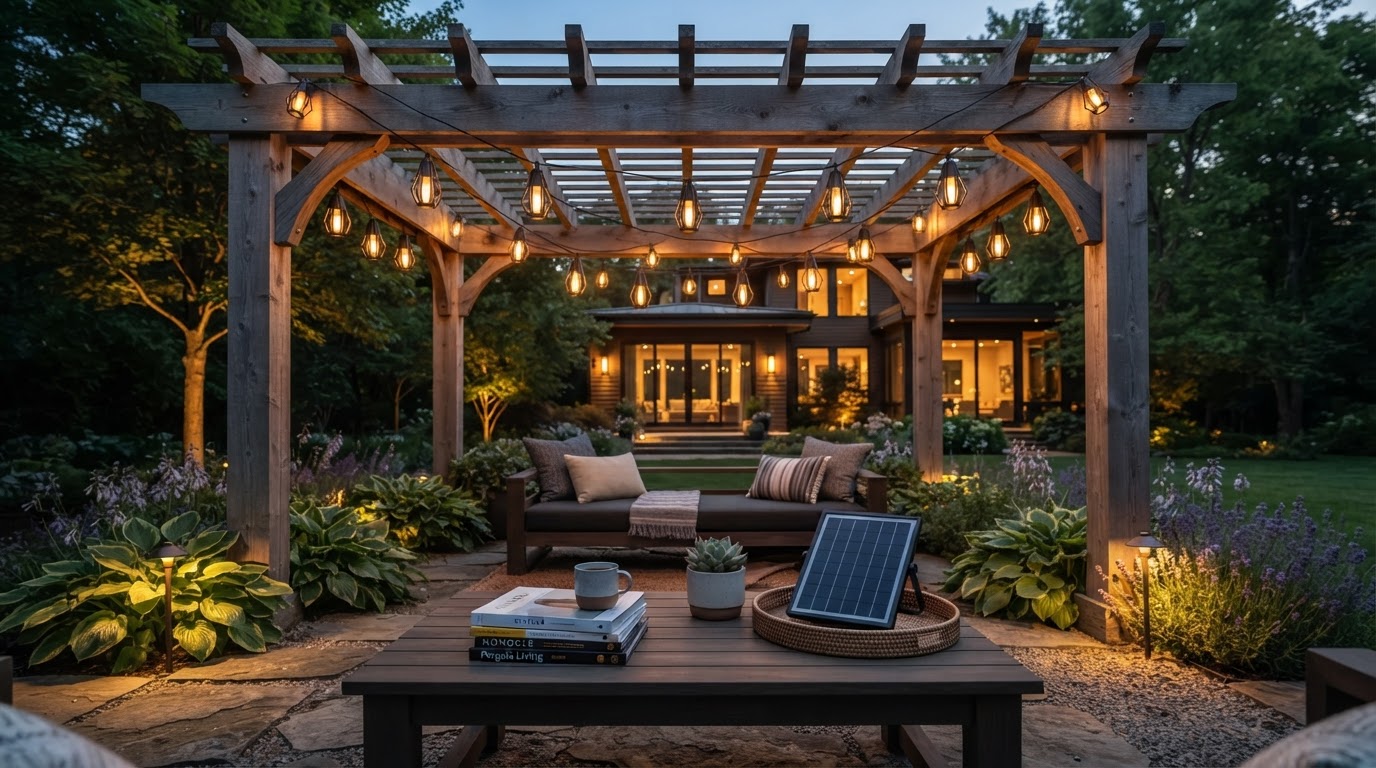 SolarFlame String Lights for Heavy Duty Pergola Use