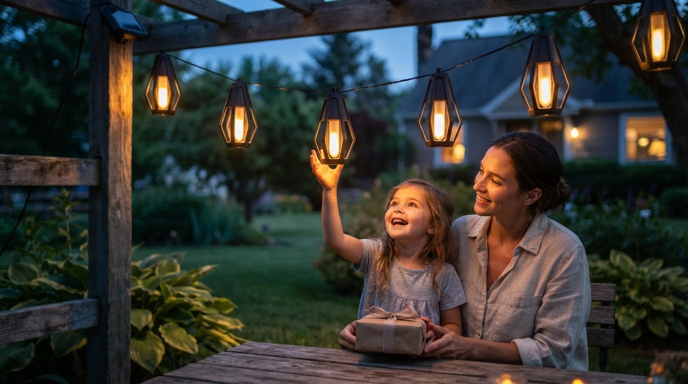 How do SolarFlame String Lights produce a flickering effect?