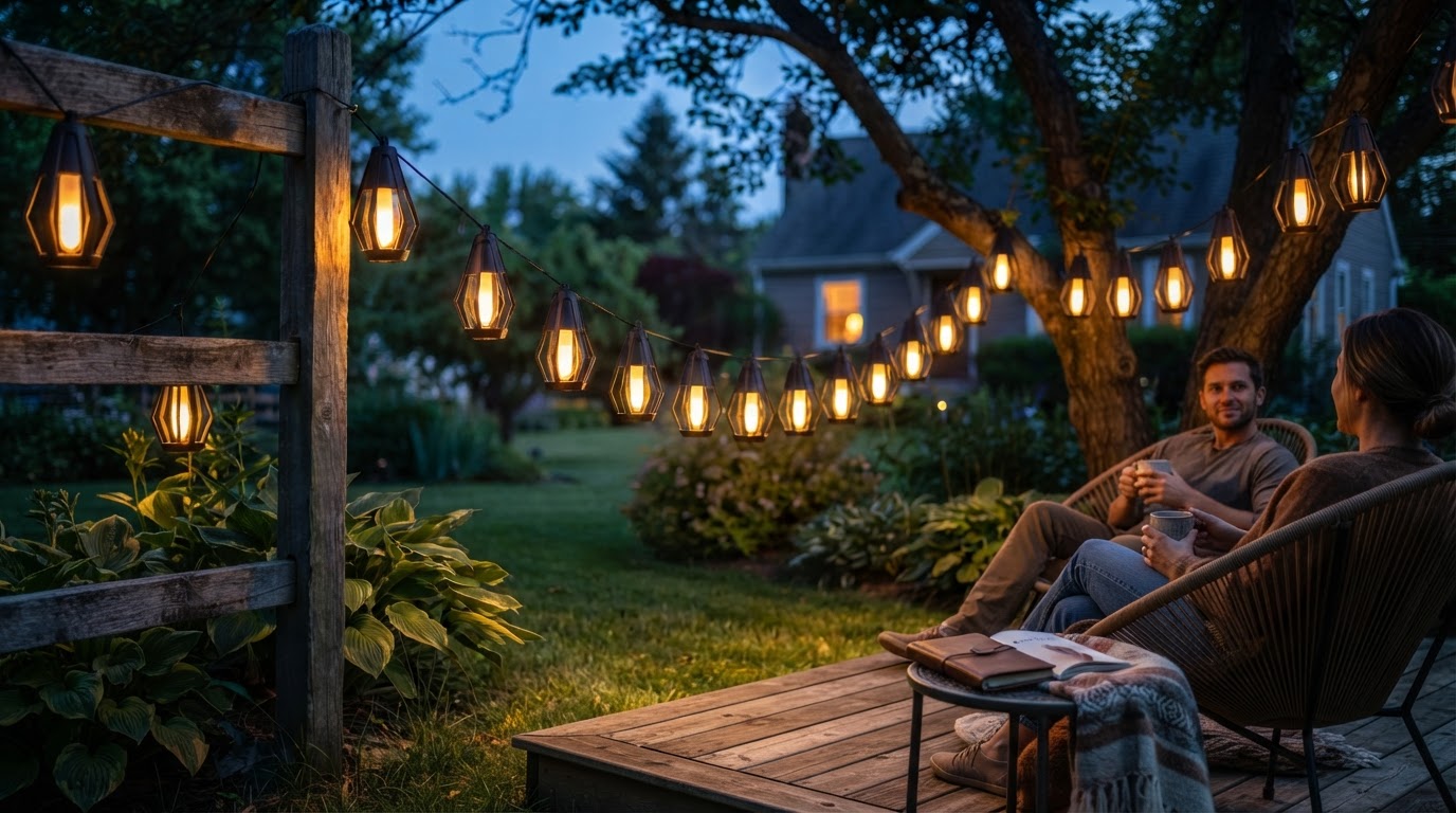 How do SolarFlame String Lights simulate real fire?
