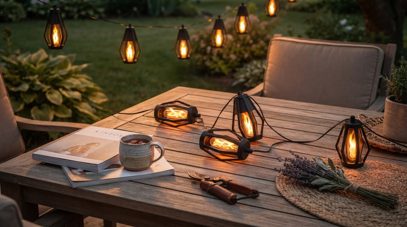 Lighting Outdoor Spaces With SolarFlame String Lights