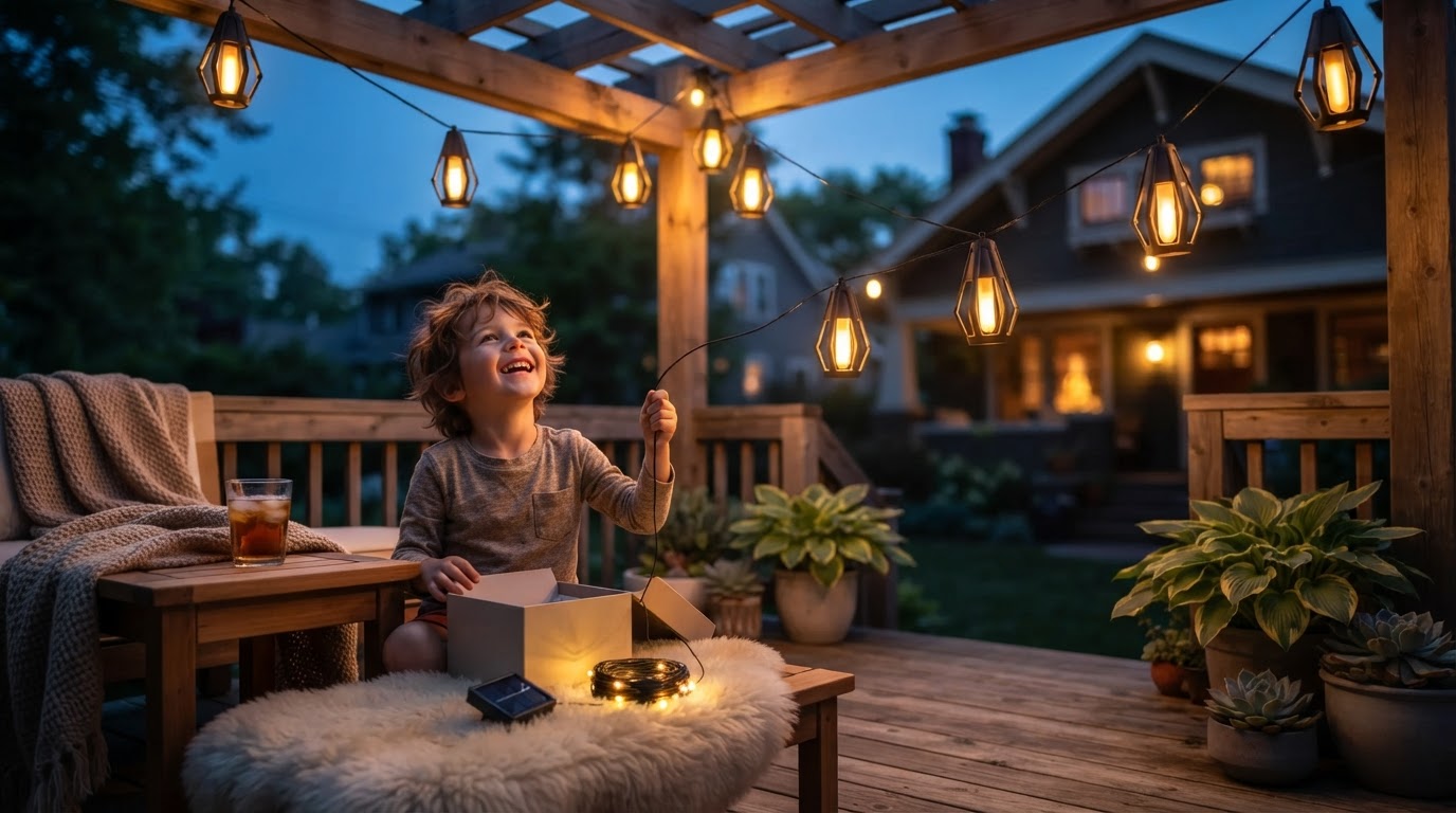 5-Step Setup for SolarFlame String Lights Patio Ambiance