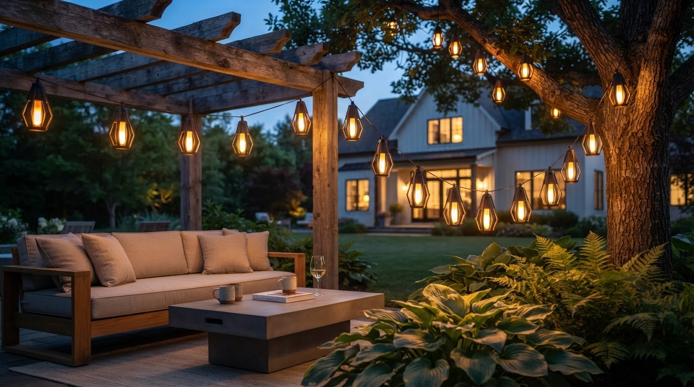 SolarFlame String Lights Backyard Ambiance Framework