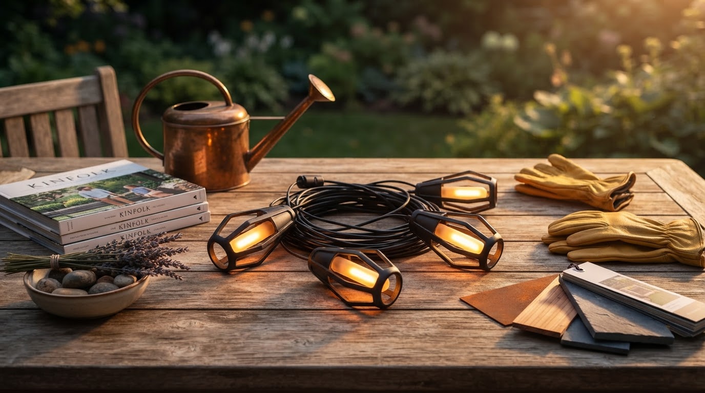 SolarFlame String Lights for Modern Landscape Design