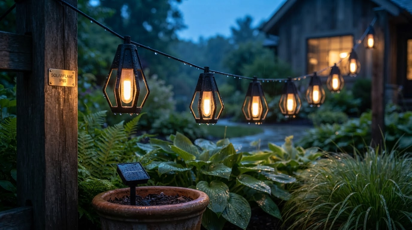 Are SolarFlame String Lights truly waterproof for gardens?