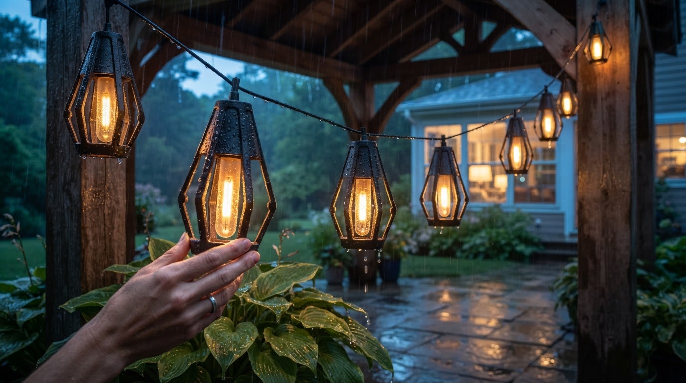 Can SolarFlame String Lights withstand heavy outdoor rain?