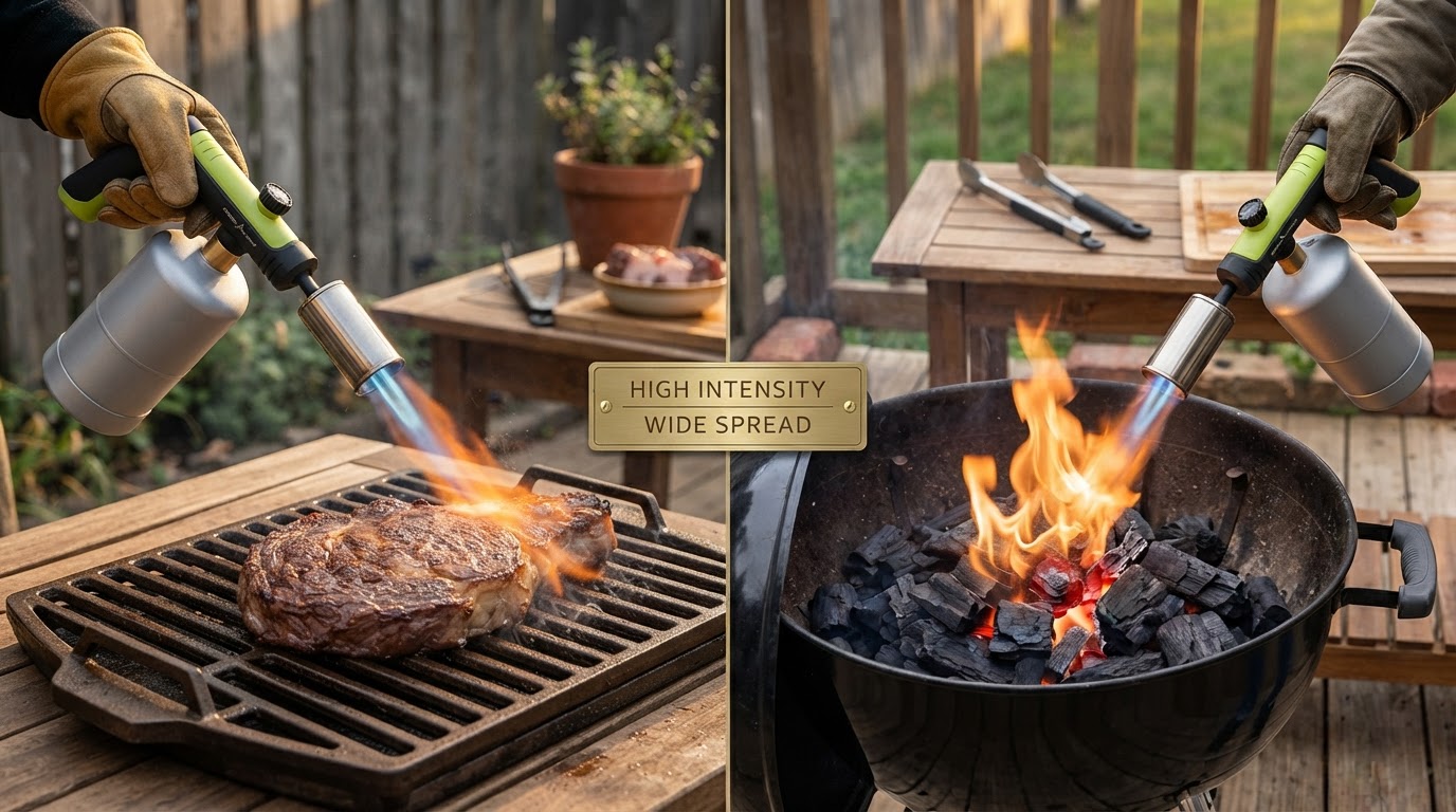 Which BBQ torch provides the best sear for sous vide steak?