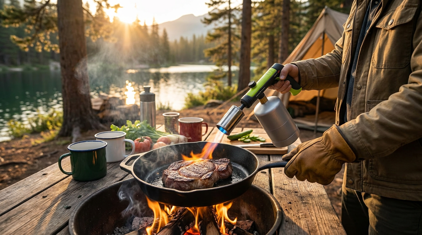 Camping Hacks with the Adjustable Propane Cooking Torch