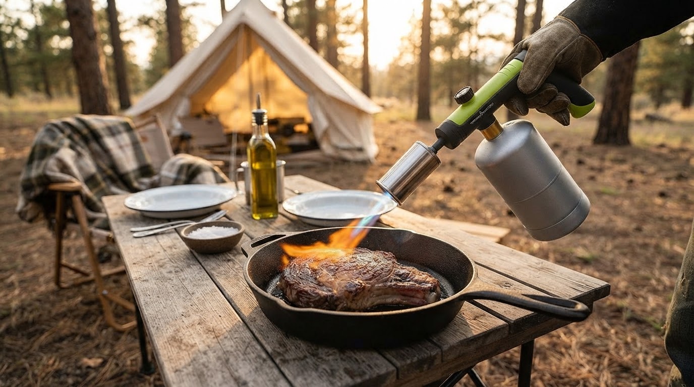 Can I use an Adjustable Propane Cooking Flame Torch for camping?