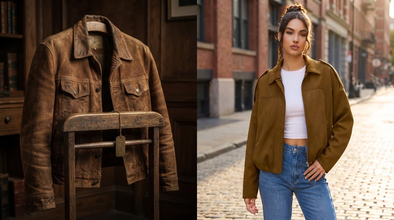 Is a brown suede trucker jacket vintage still worth it?