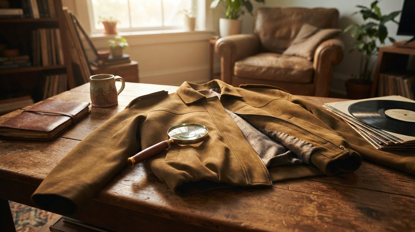 How do I identify a quality mens vintage suede jacket?