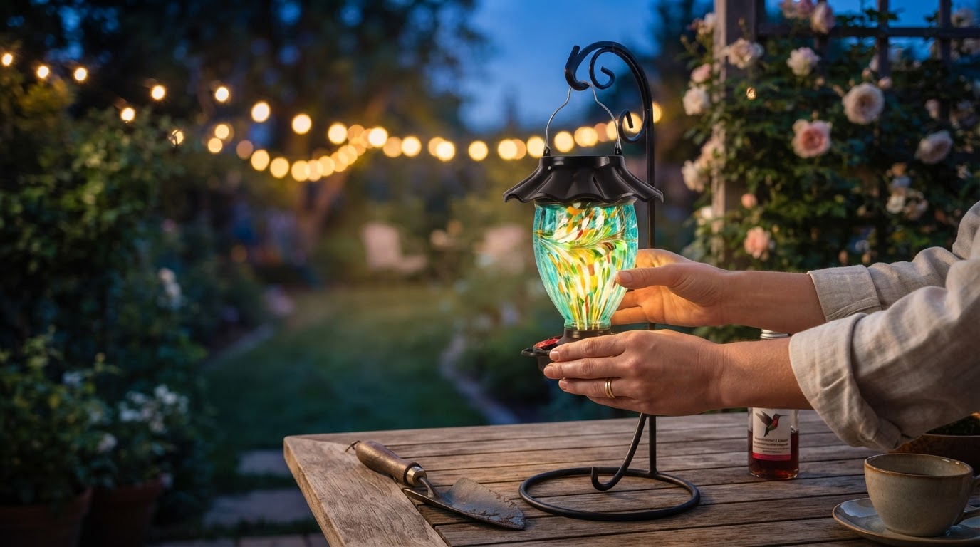 Enhancing Backyard Habitats with a Solar Hummingbird Feeder
