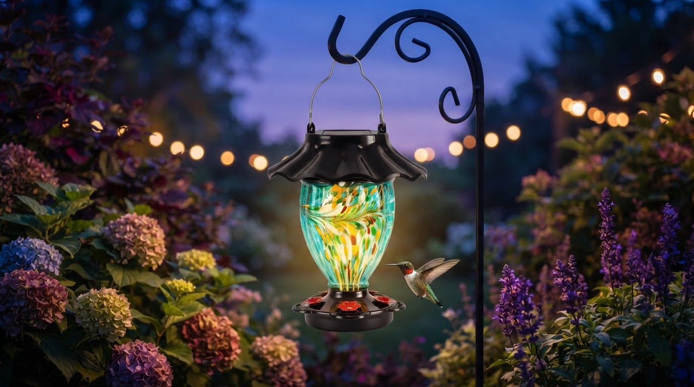 Why Use a Solar Hummingbird Feeder with LED Lights?