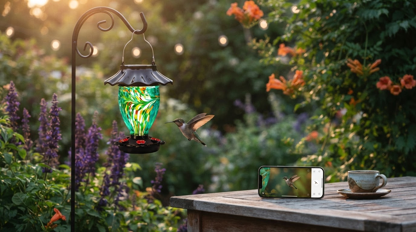 Smart Feeders Meet the LUJII Solar Glass Feeder