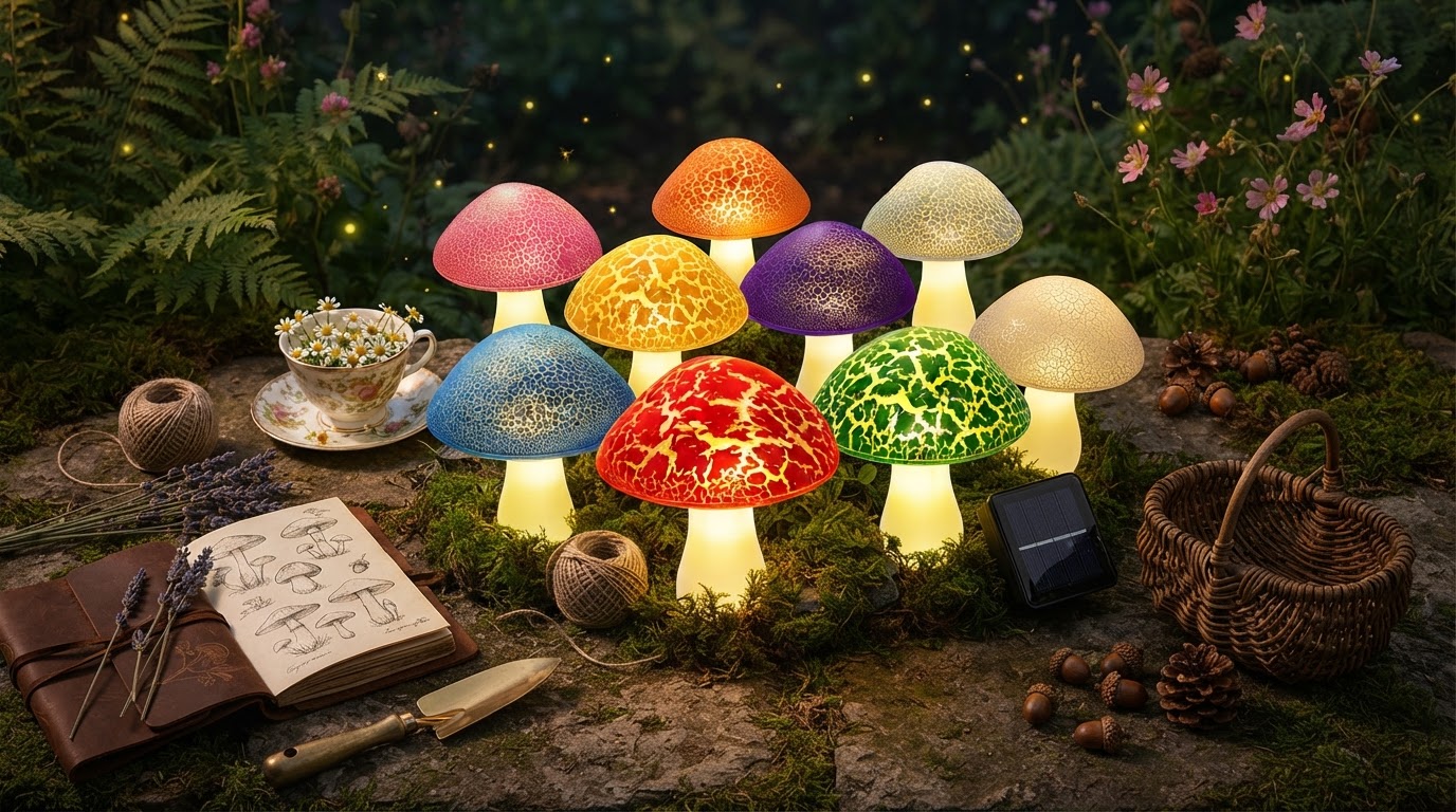 Applying Cottagecore Aesthetics with Solar Mushroom Lights