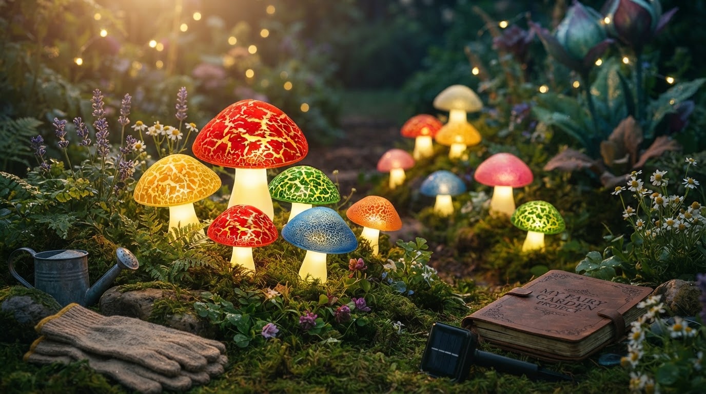 Fairycore Outdoor Lighting with Solar Mushroom Lights