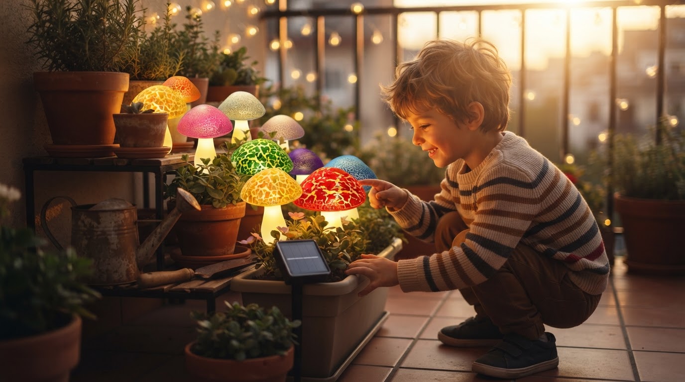 How to Install Solar Mushroom Lights in Small Planters?