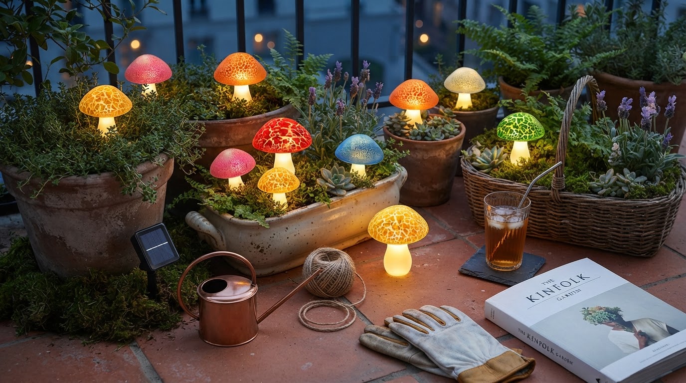 Mini Mushroom Solar Lights for Planters and Small Spaces