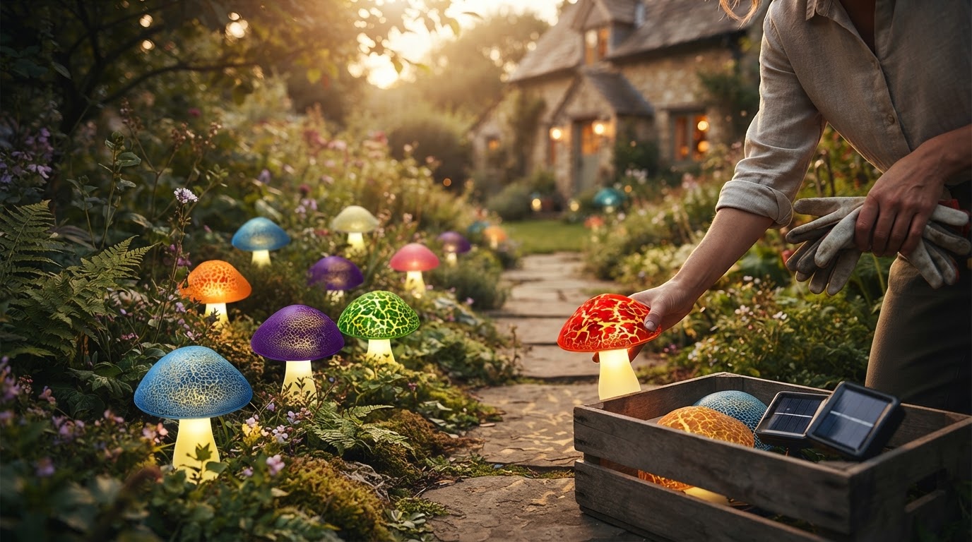 Solar Mushroom Lights: A Setup Framework for Garden Paths
