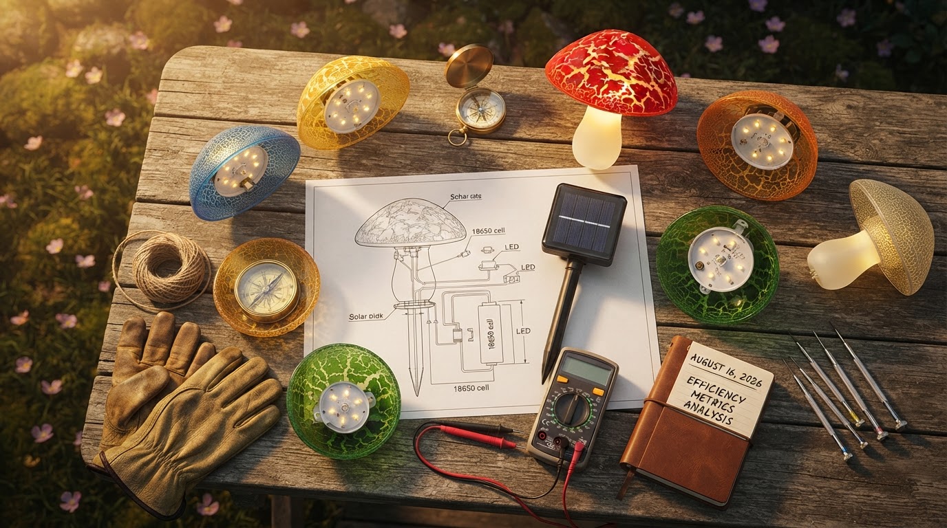 Efficiency Metrics of Solar Mushroom Lights for Gardens