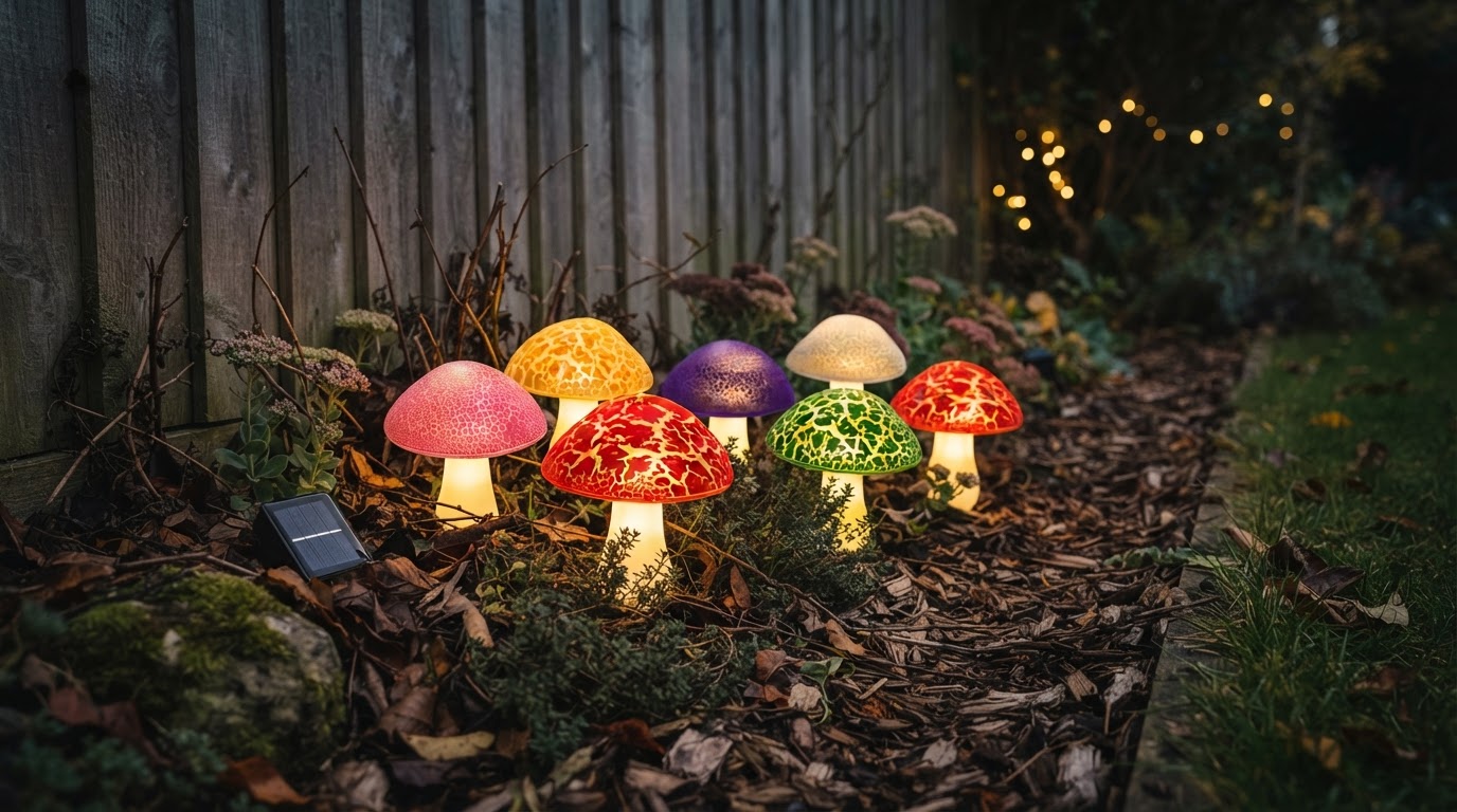 Solar Mushroom Lights for Flower Bed Scraps
