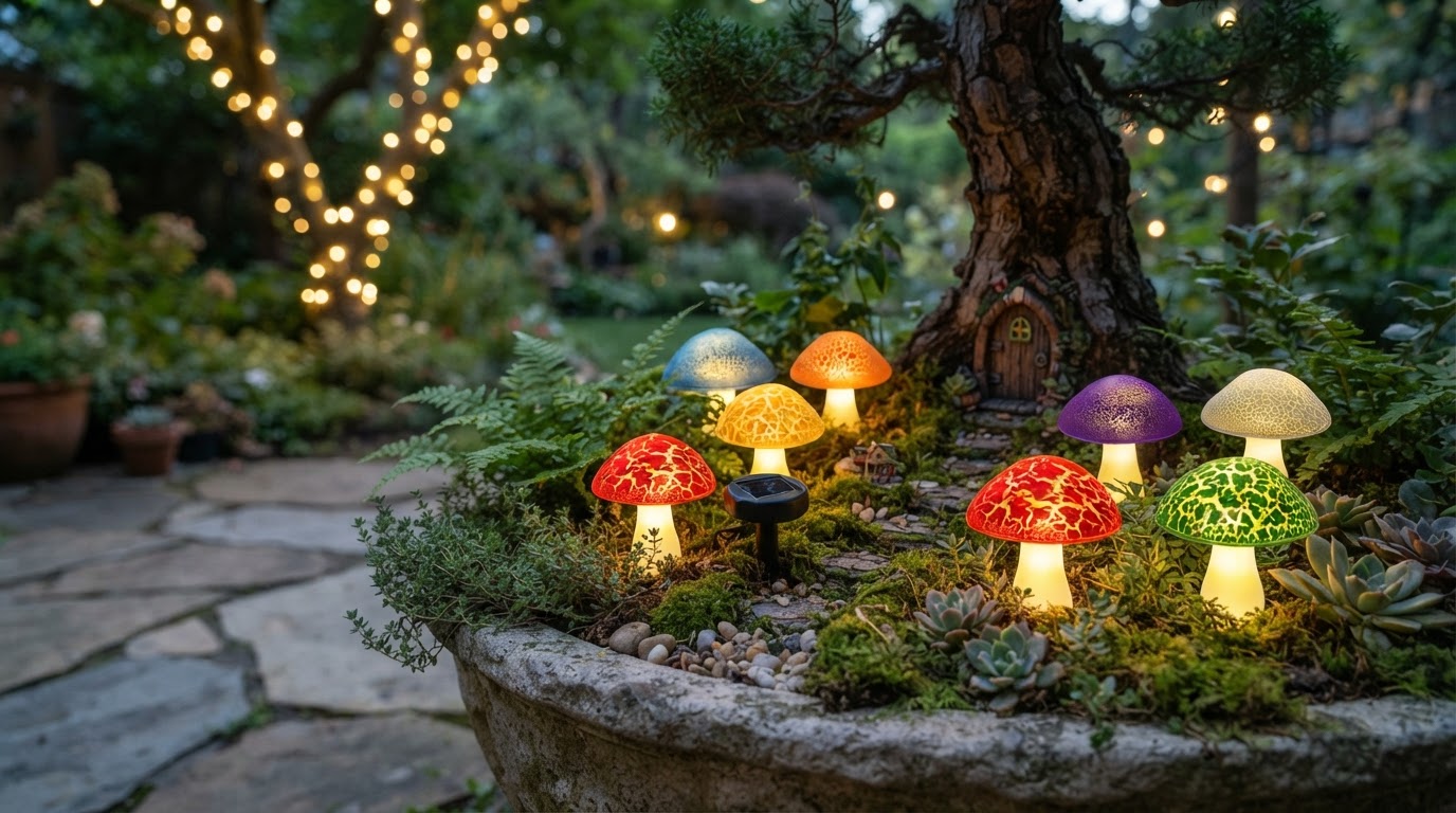 What are the best solar powered fairy garden mushrooms?