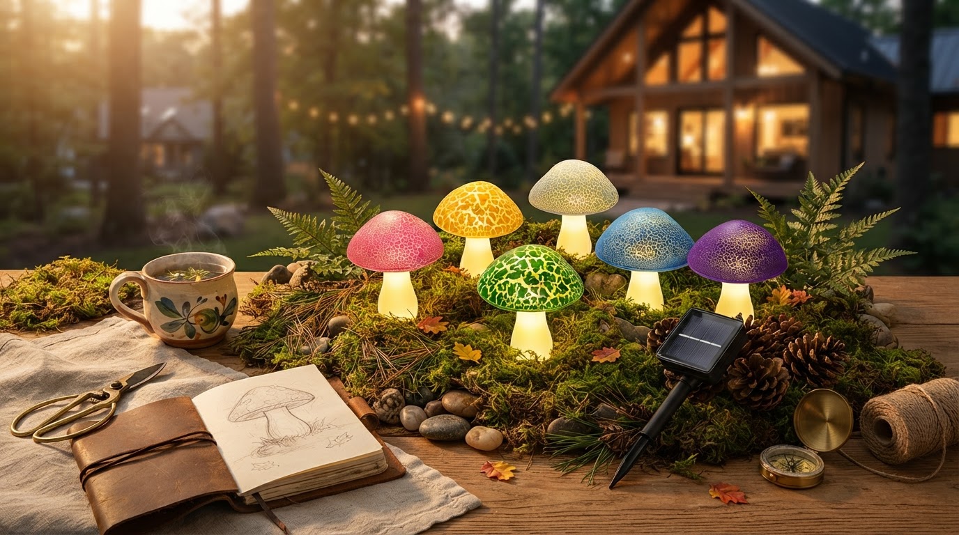 Integrating Solar Mushroom Lights into Forest Landscapes