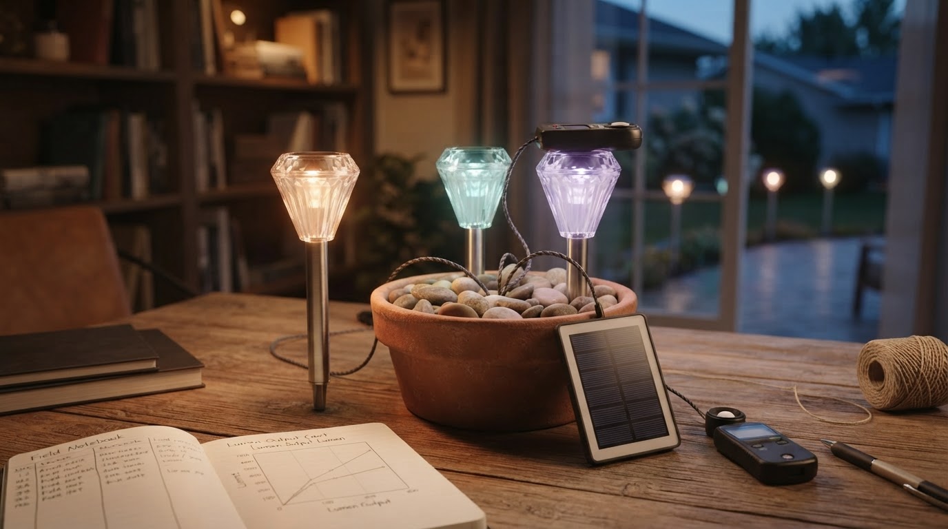 Solar Garden Color Lights High-Lumen Testing Framework