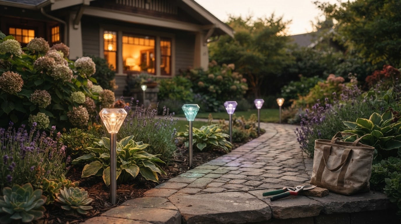 How do color changing solar pathway lights work?