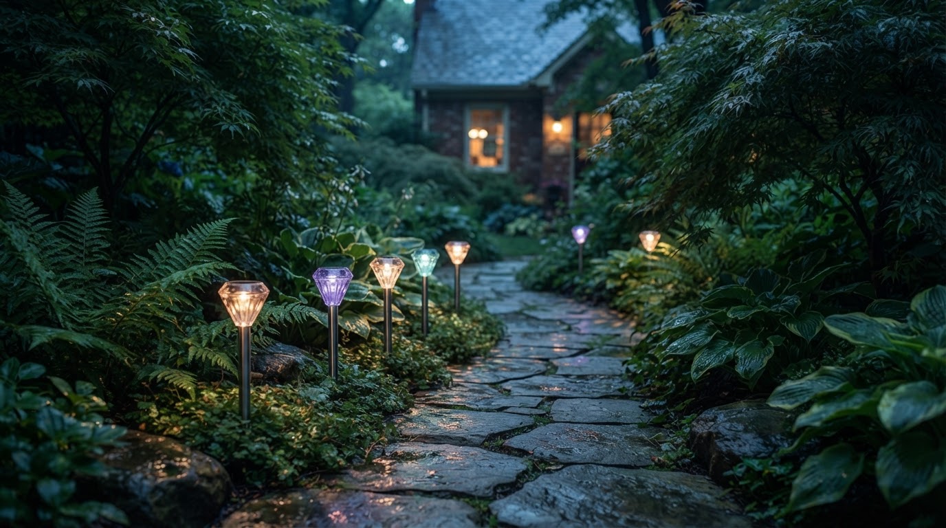 How do Solar Garden Color Lights work in shaded yards?