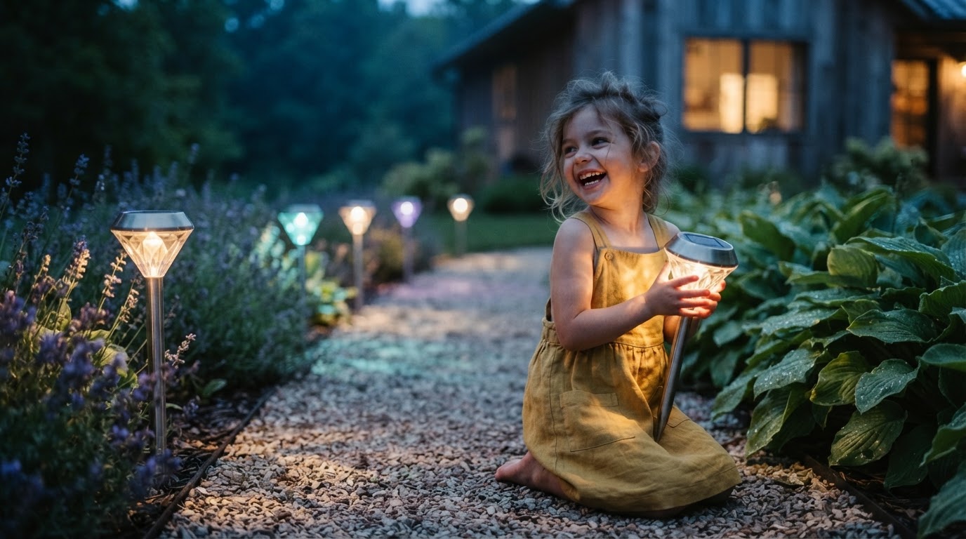 How to brighten dark paths with Solar Garden Color Lights?