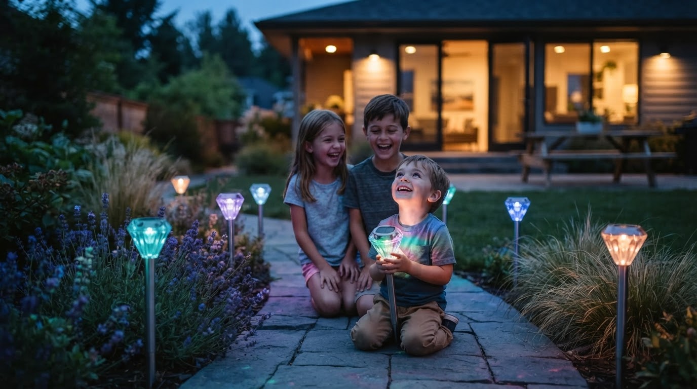 How to set up outdoor color changing solar lights?