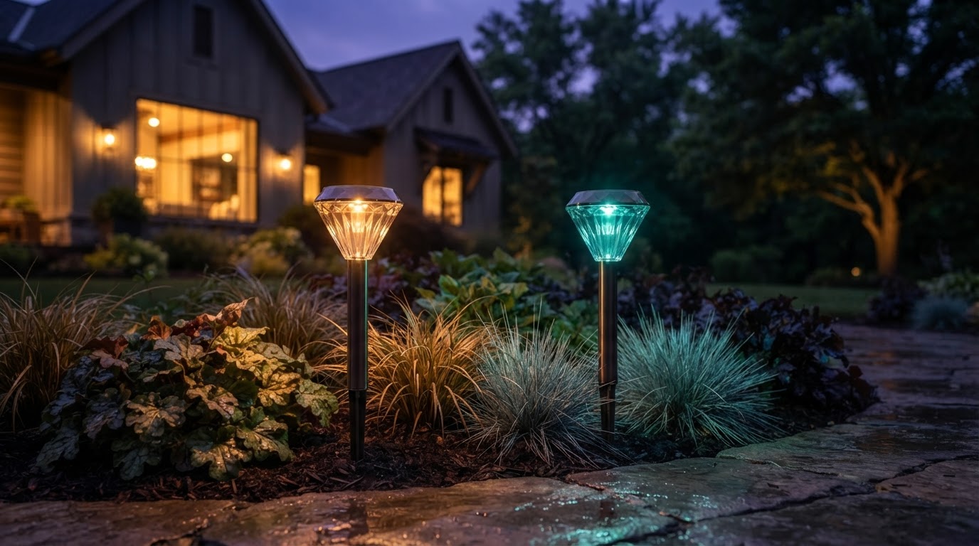 Which colorful solar landscape spotlights last the longest?
