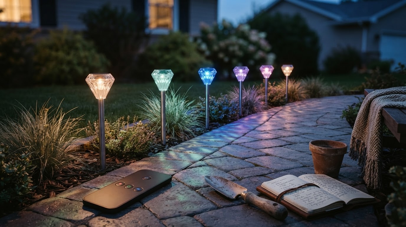 Optimizing Solar Garden Color Lights for Path Navigation