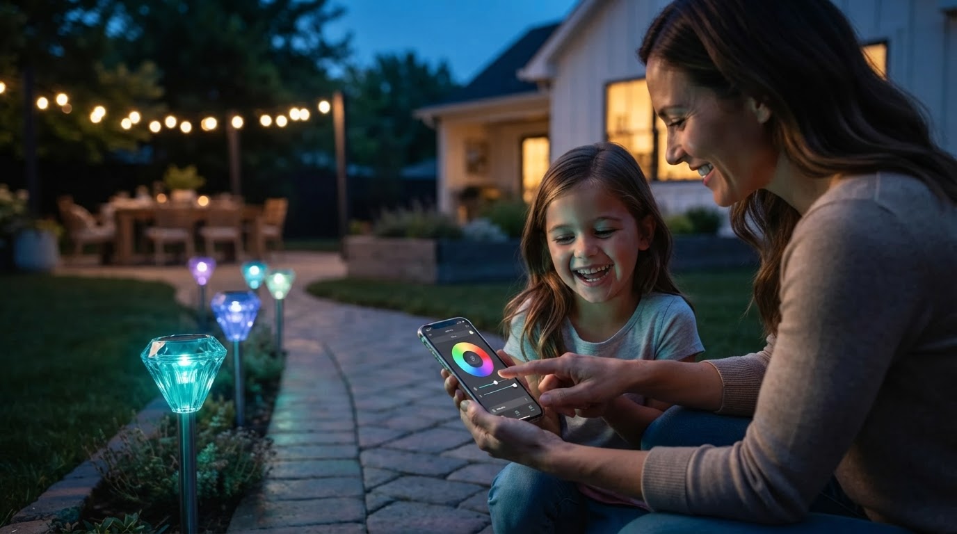 5-Step Setup for Solar Garden Color Lights App Syncing
